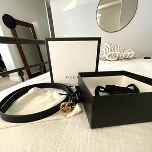 Gucci Leather Belt with Double G buckle